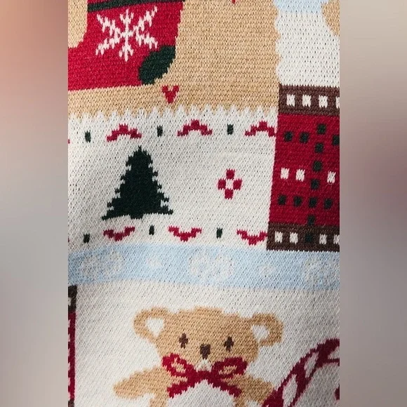 Patchwork Holiday Print Long Sleeve Knit Christmas Sweater - Sunday Edition - Picture 5 of 8